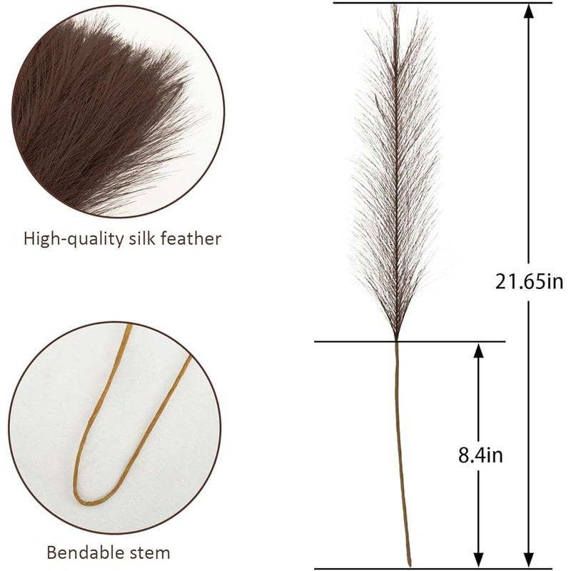 50 Artificial Pampas Grass Stems Natural Decor Centerpieces Home Decorations New
