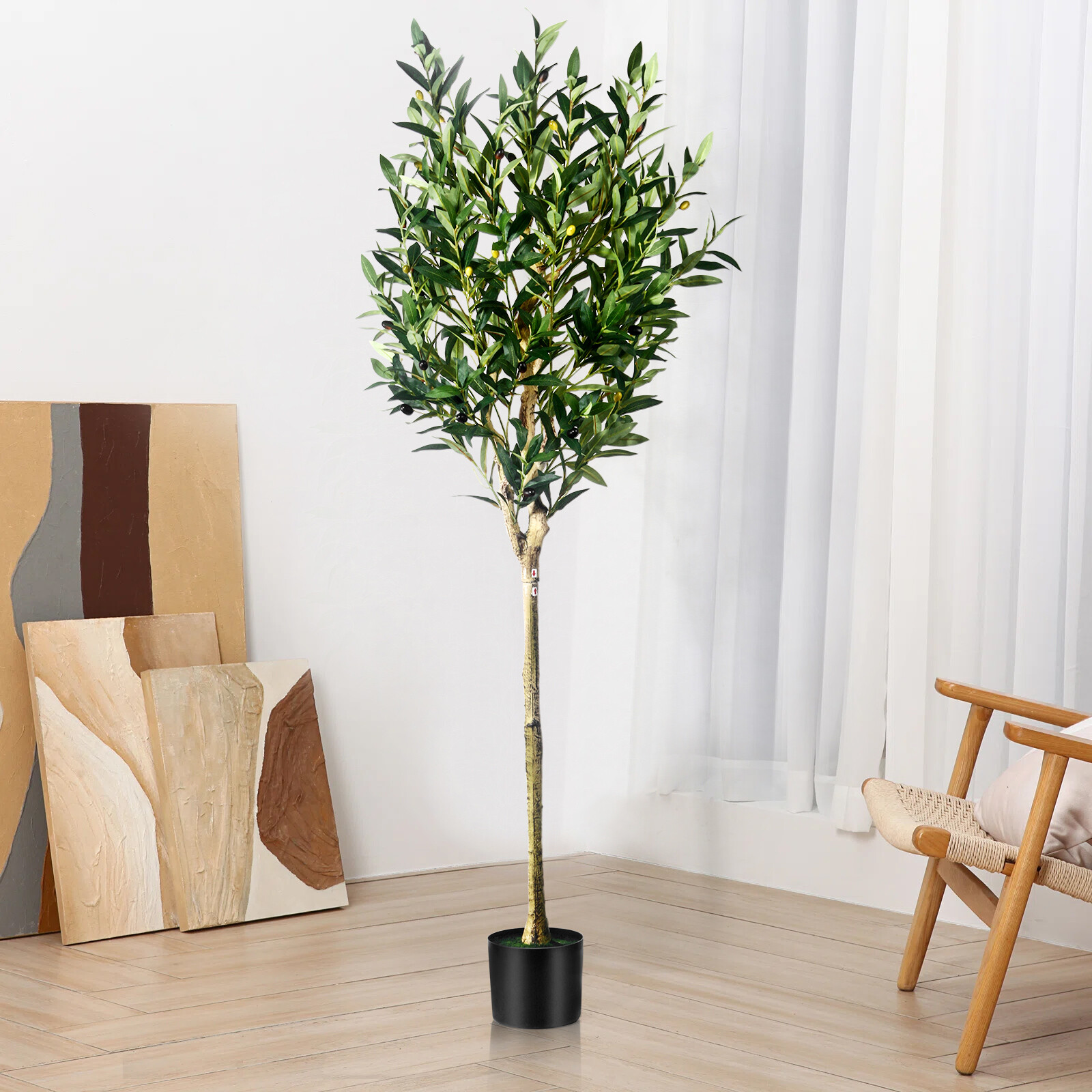 Artificial Olive Tree Faux Realistic Olive Trees with Branches and Fruits Decor