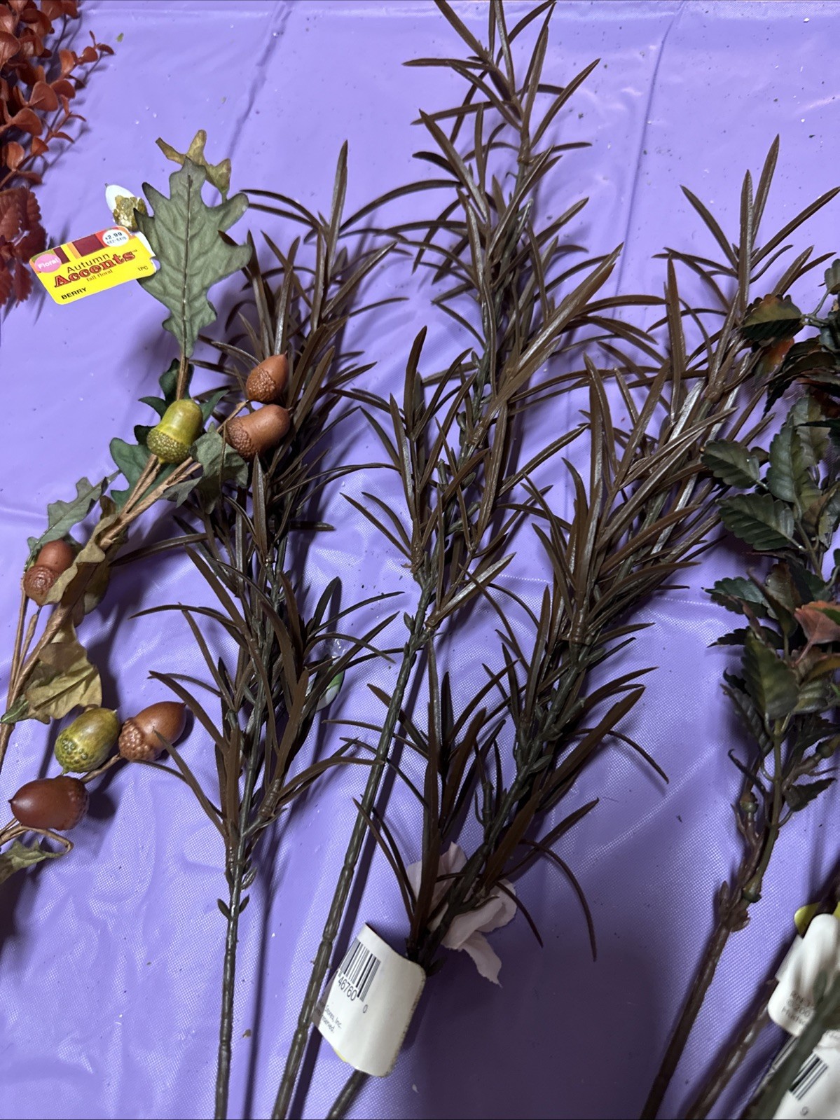 #A11 Lot 3. Artificial flowers and leaves for decorations 2+ lbs