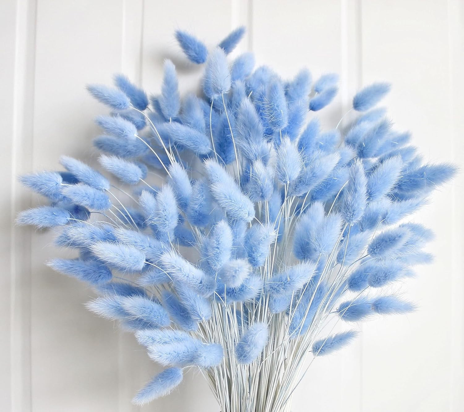120 PCS Blue Dried Pampas Grass Decor, 17-inch Pompas Floral, Dry Flowers for De