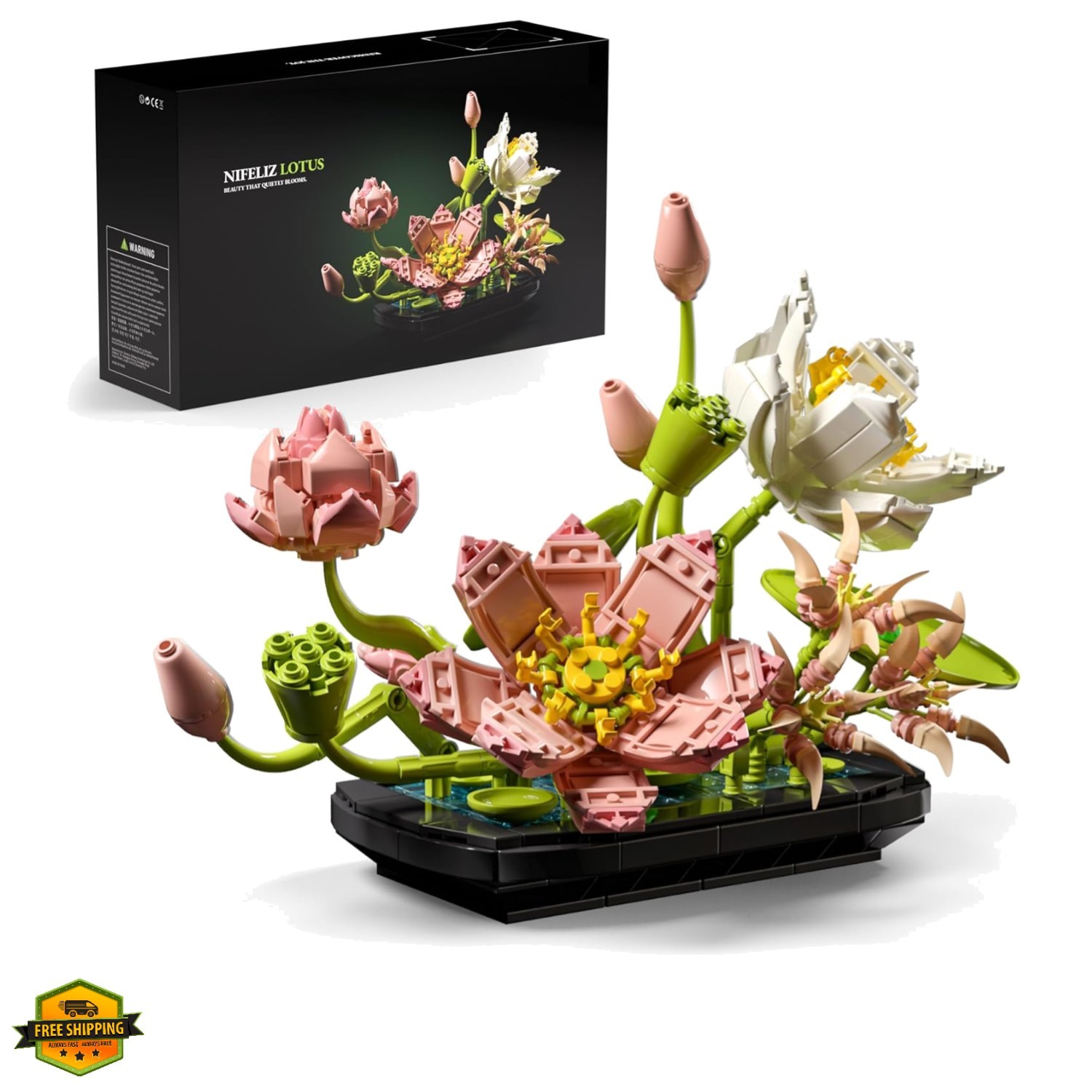 Lotus Flower Building Set for Adults, Botanical Decoration for Table or Offic…