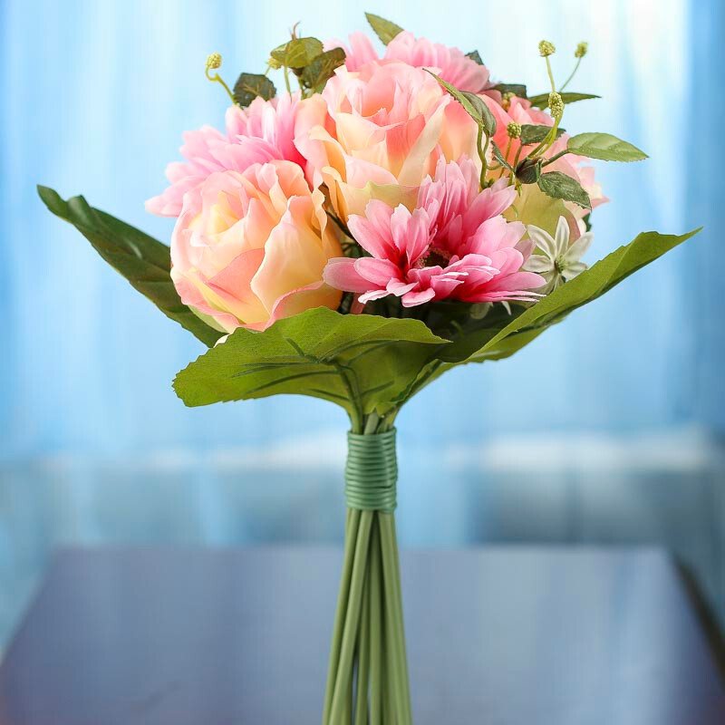 Factory Direct Craft Bountiful Artificial Soft Pink and Peach Gerbera Daisy