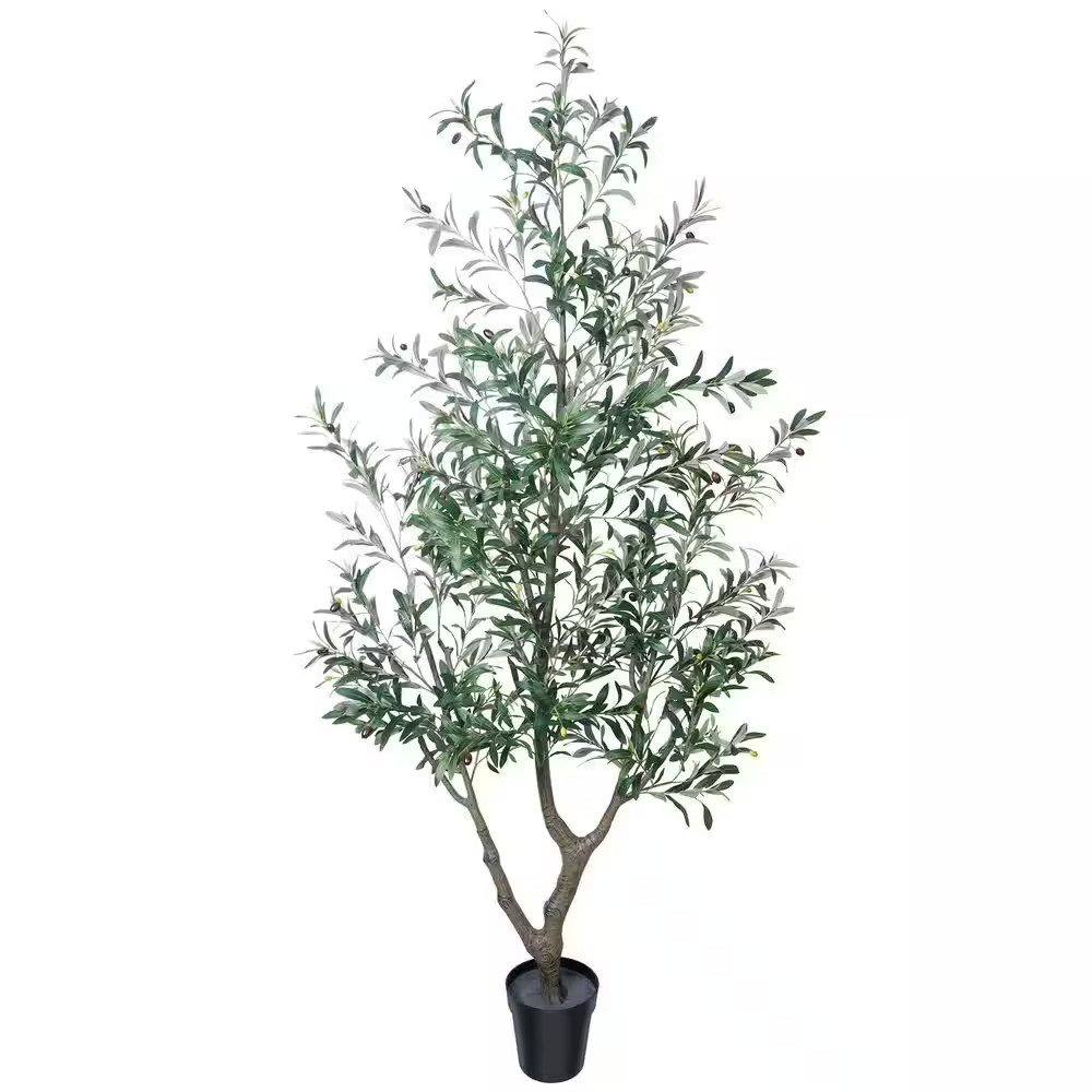 7 Ft. Artificial Olive Tree Faux Olive Silk Tree Faux Plant in Pot for Indoor…
