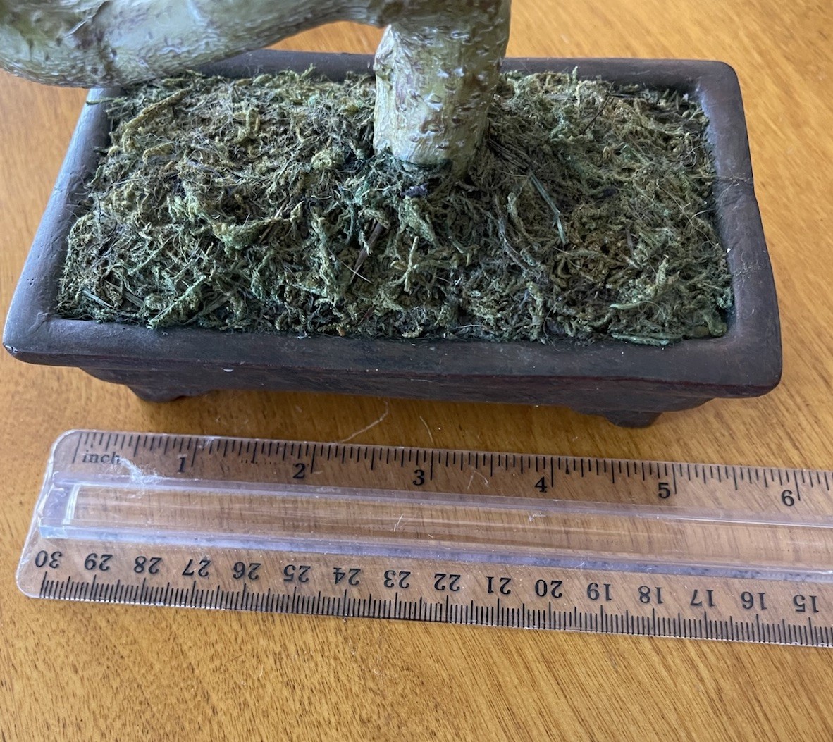 Artificial Penny Green Leaf Bonsai 11” Tree In Ceramic Pot Office Decoration