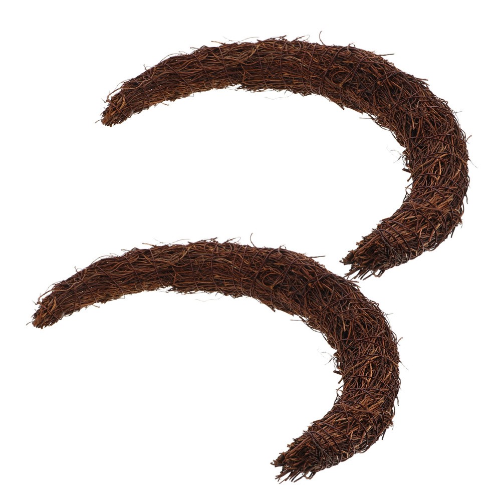 2 PCS Natural Rattan Vine Ring Branch Garland Twig Wreath Grapevine