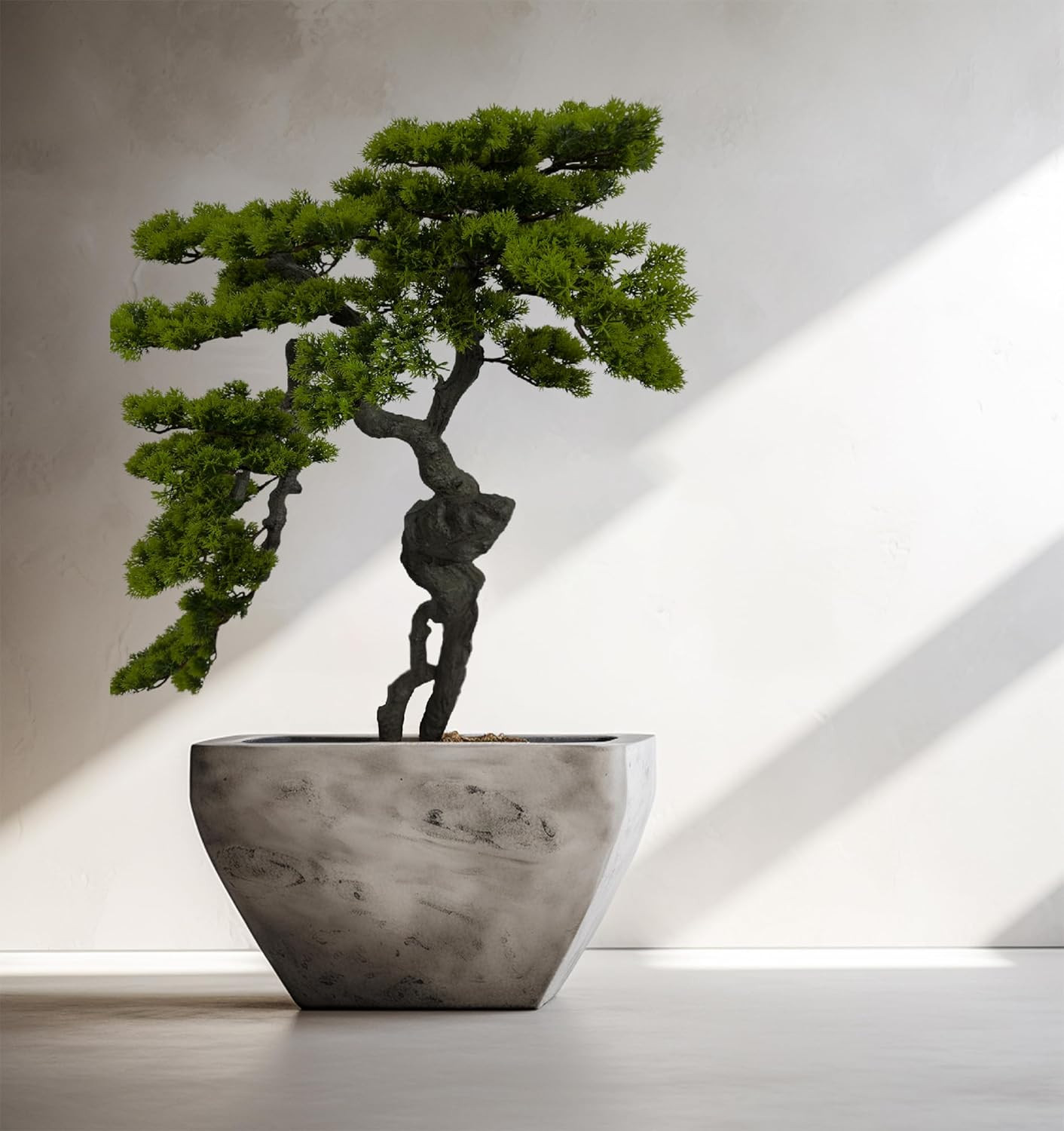 3.5Ft（43In） Artificial Bonsai Tree Juniper Faux Plants Indoor Big Fake Plants…