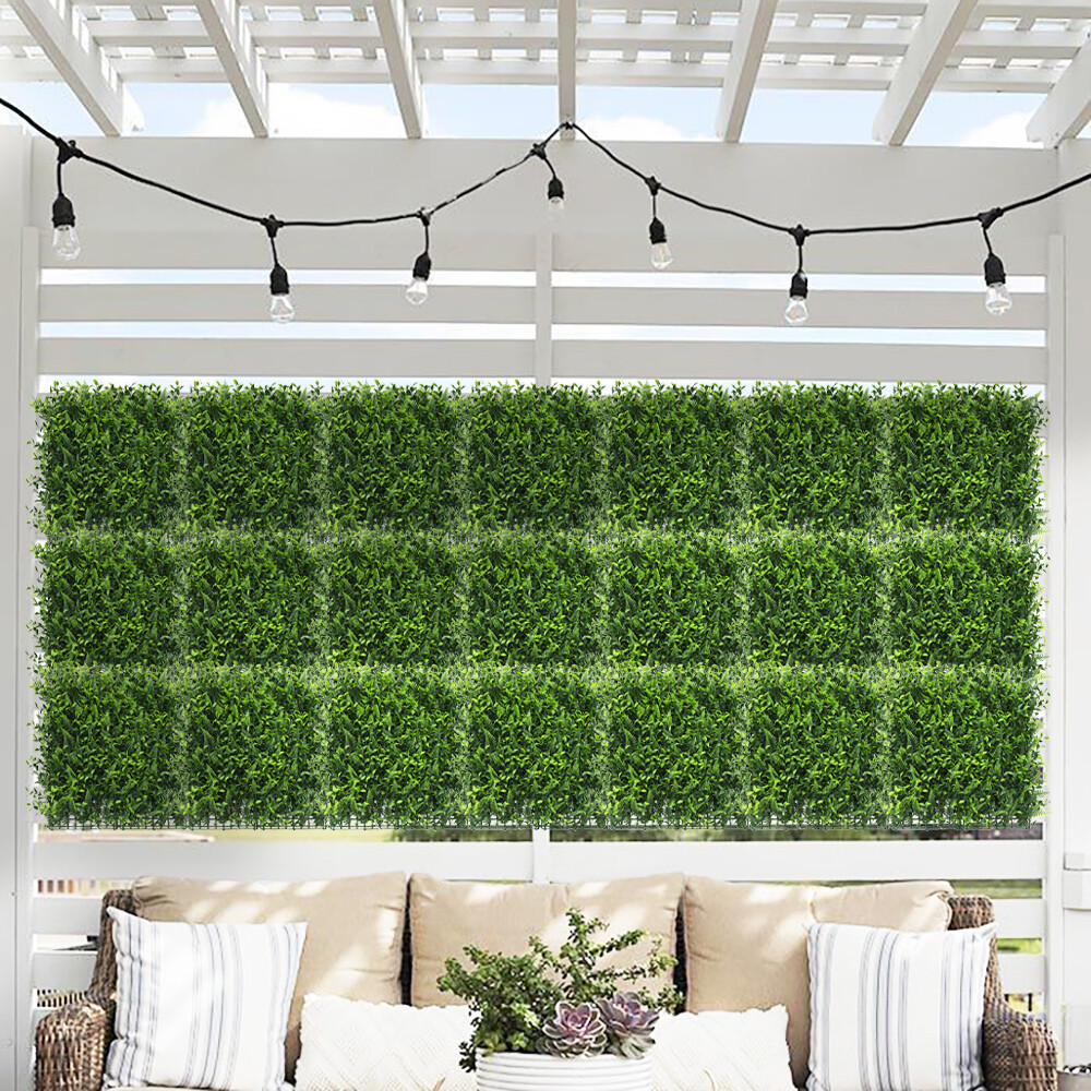 20″ Artificial Faux 3D Mix Leaves Wall Panel Fence Screen Home Outdoor Decor #09