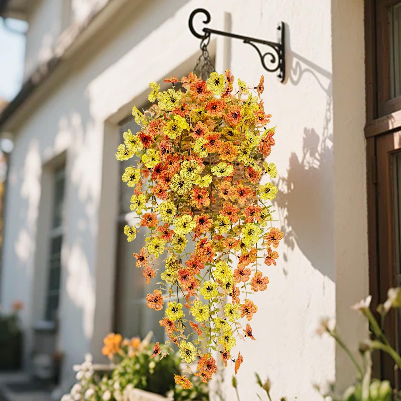 4 Pcs Outdoor Fall Decor, Artificial Mums For Outdoors, Fall Flowers Artificial