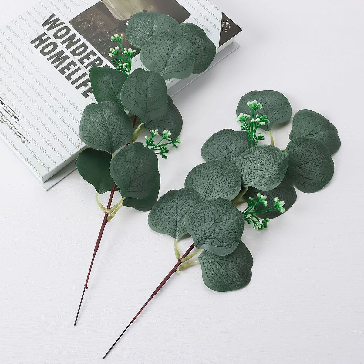 10/20x Artificial Eucalyptus Leaves Wedding Brooch Decorative Flower Home Decor