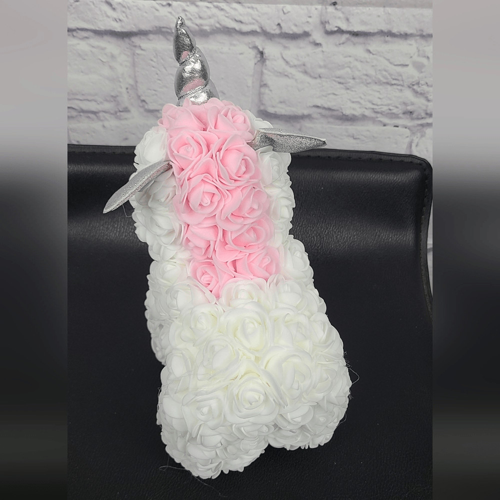 New White Rose Unicorn Floral Foam Valentine Mother’s Day Girlfriend Girls Gift