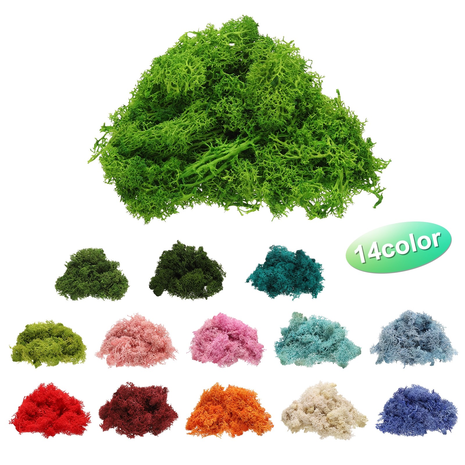 Preserved Reindeer Moss 4 OZ Fake Moss for Crafts Light Green