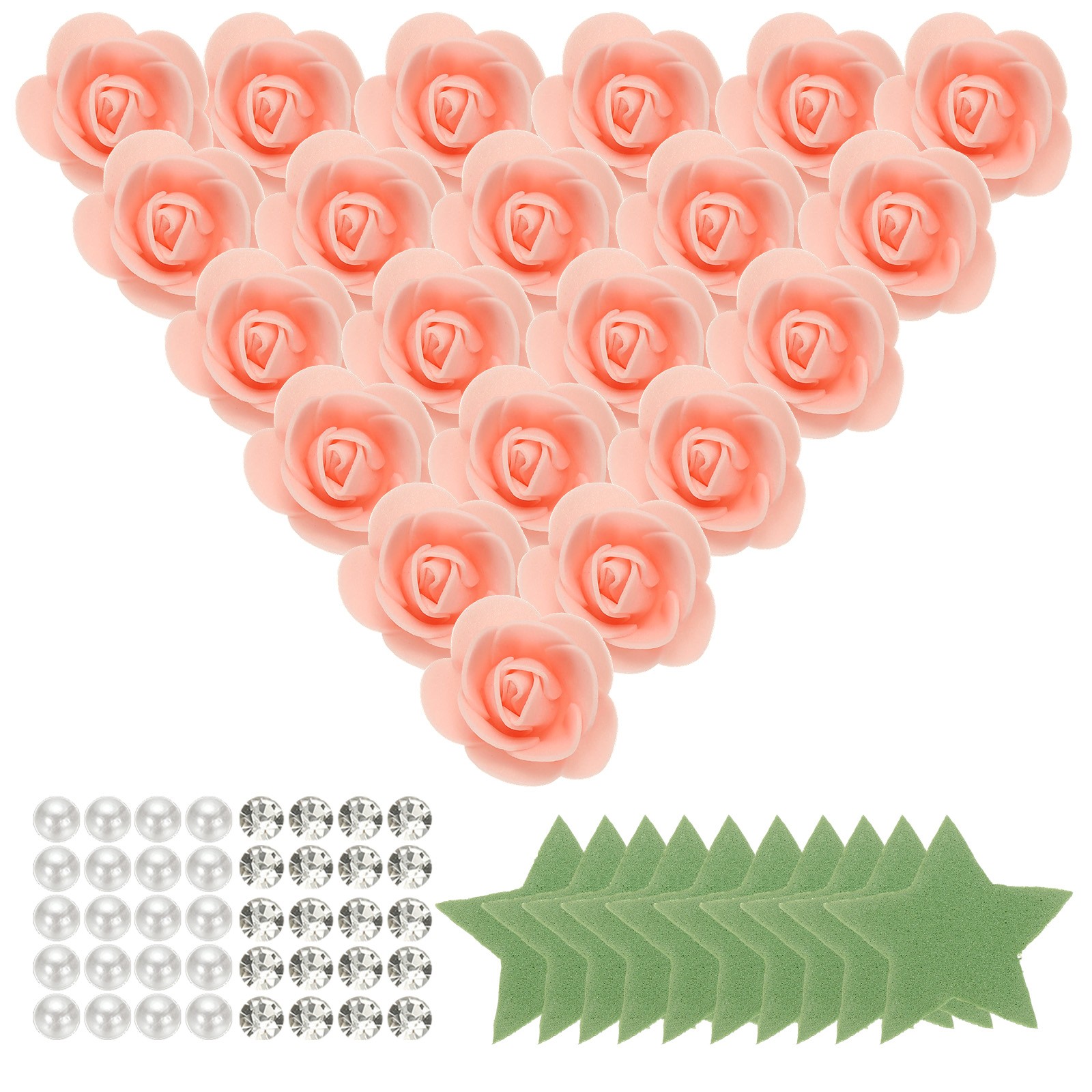 500pcs Foam Rose Heads 3.5 cm for DIY Crafts Accessories, Peach