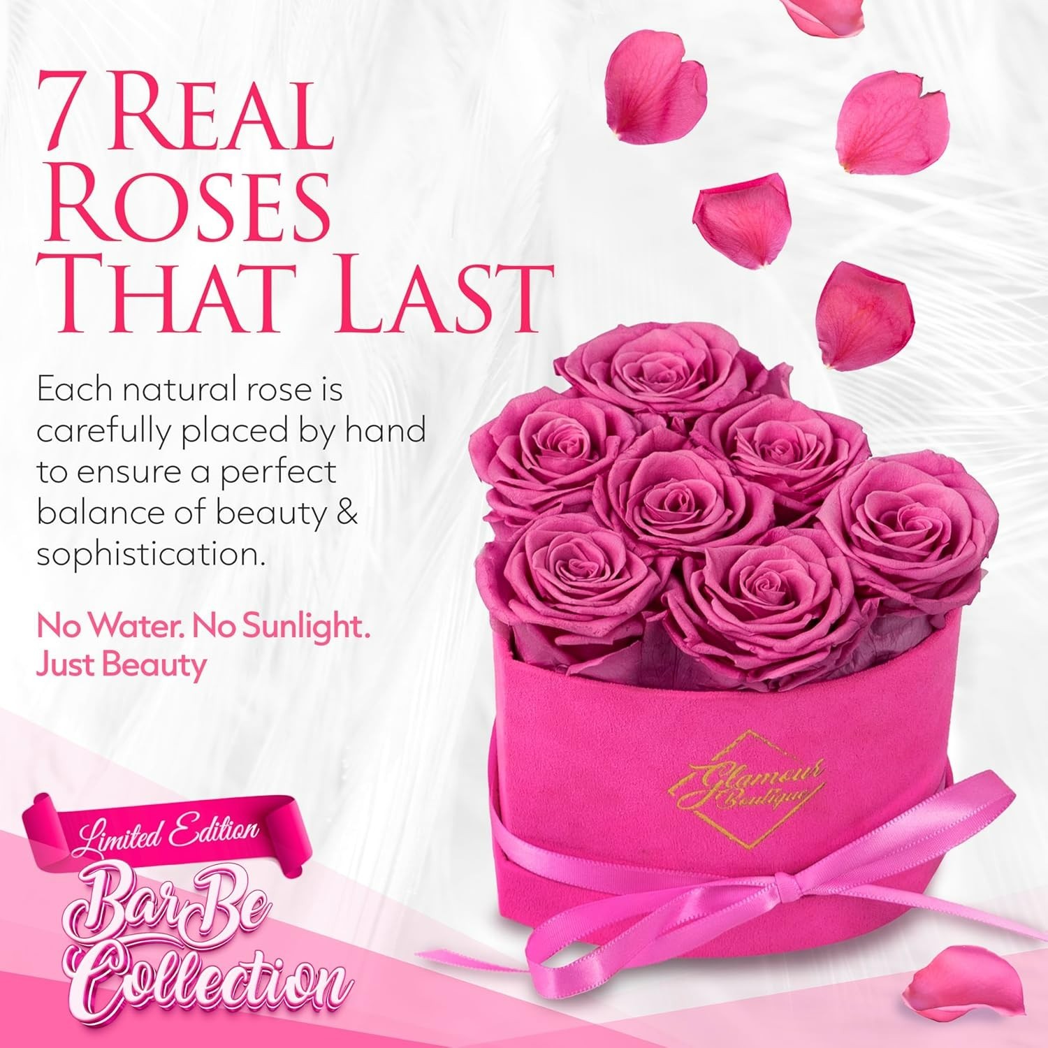 7 Flower Forever Heart Shape Box, Mothers Day Gift For Mom, Eternal Preserved…