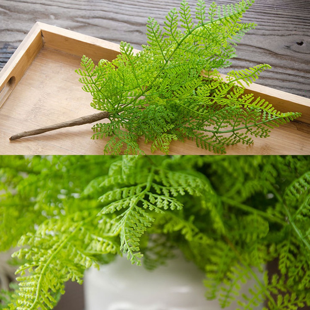 2Pcs Fake Fern Plant Light Green for Rustic Event Decor Tabletop Wall Display