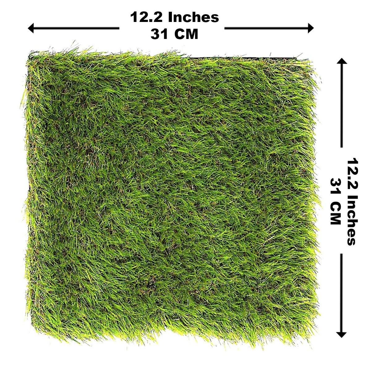 4 Pack 12.2×12.2 Inch Artificial Grass Square Tiles for Patio Garden Decor