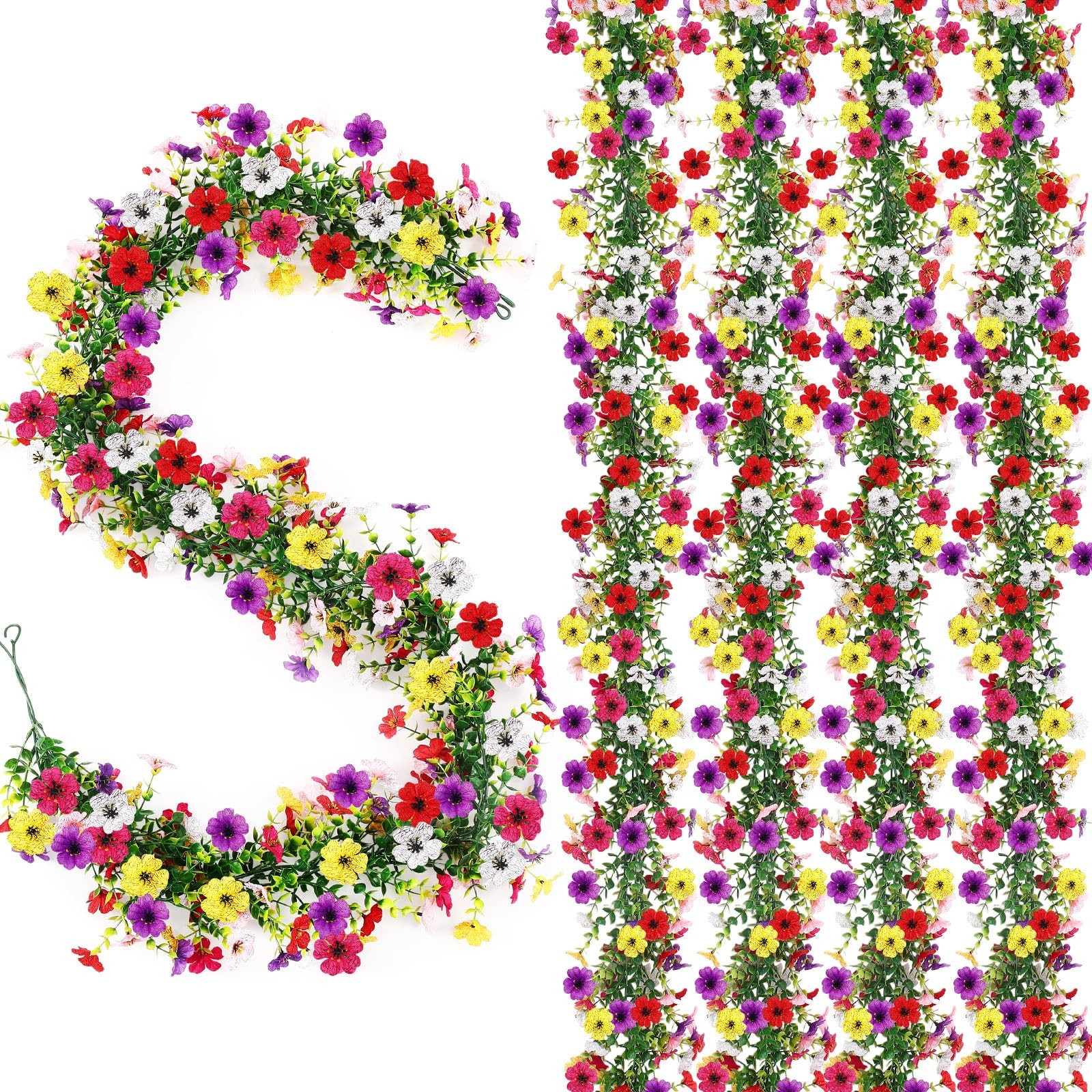 2 Pcs 6 ft Artificial Flowers Wisteria Garland Fake Hanging Wisteria Flowers …