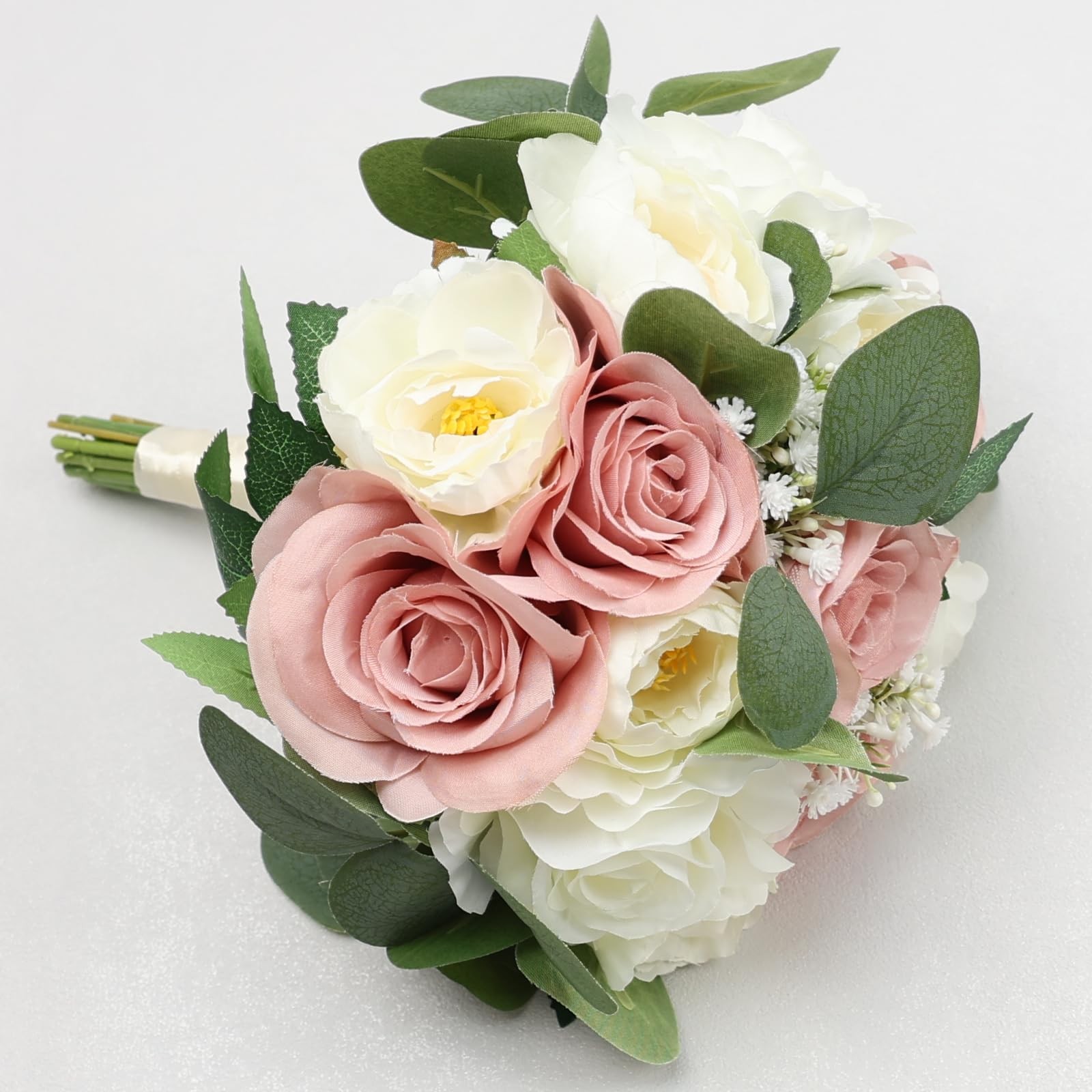 DIYDOFUN Set of 6 Bridesmaid Bouquets, 11 Inch Wedding Bouquets for Bridesmai…