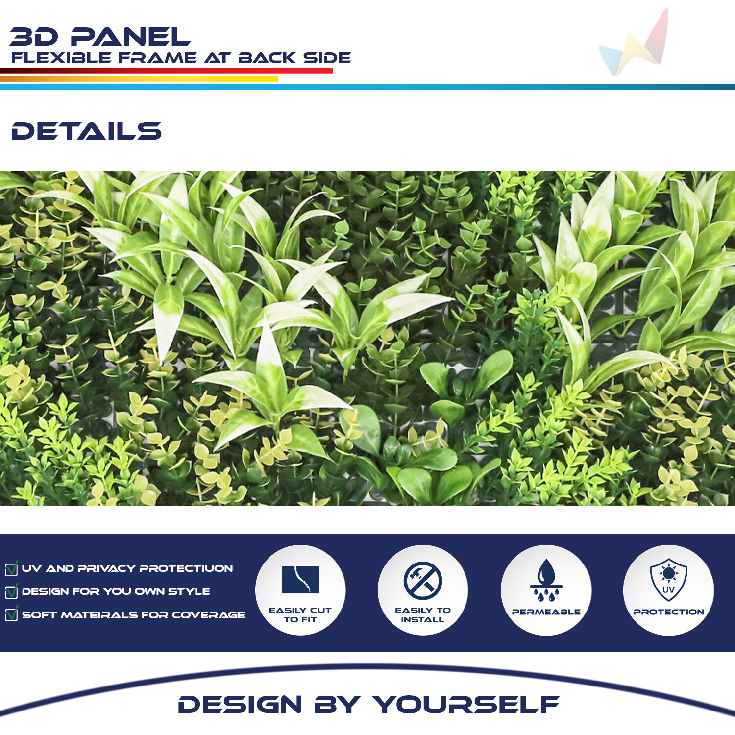 20×20″ Artificial Faux 3D Mix Fern Plants Privacy Fence Decor Mats Hedge #13