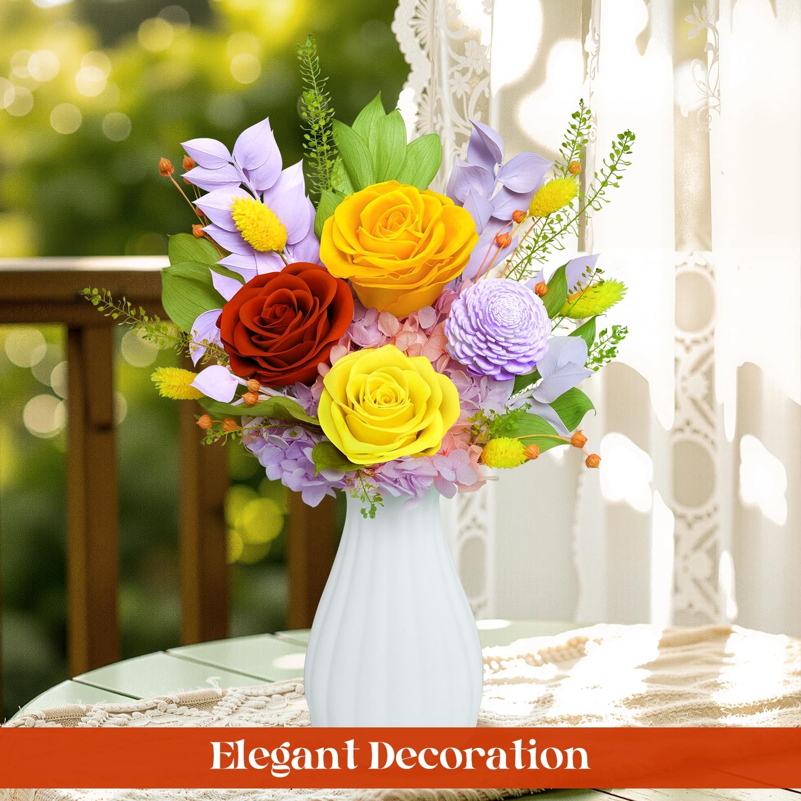 Preserved Flowers Bouquet – Valentines Day Gifts for Women, Real Flowers for …