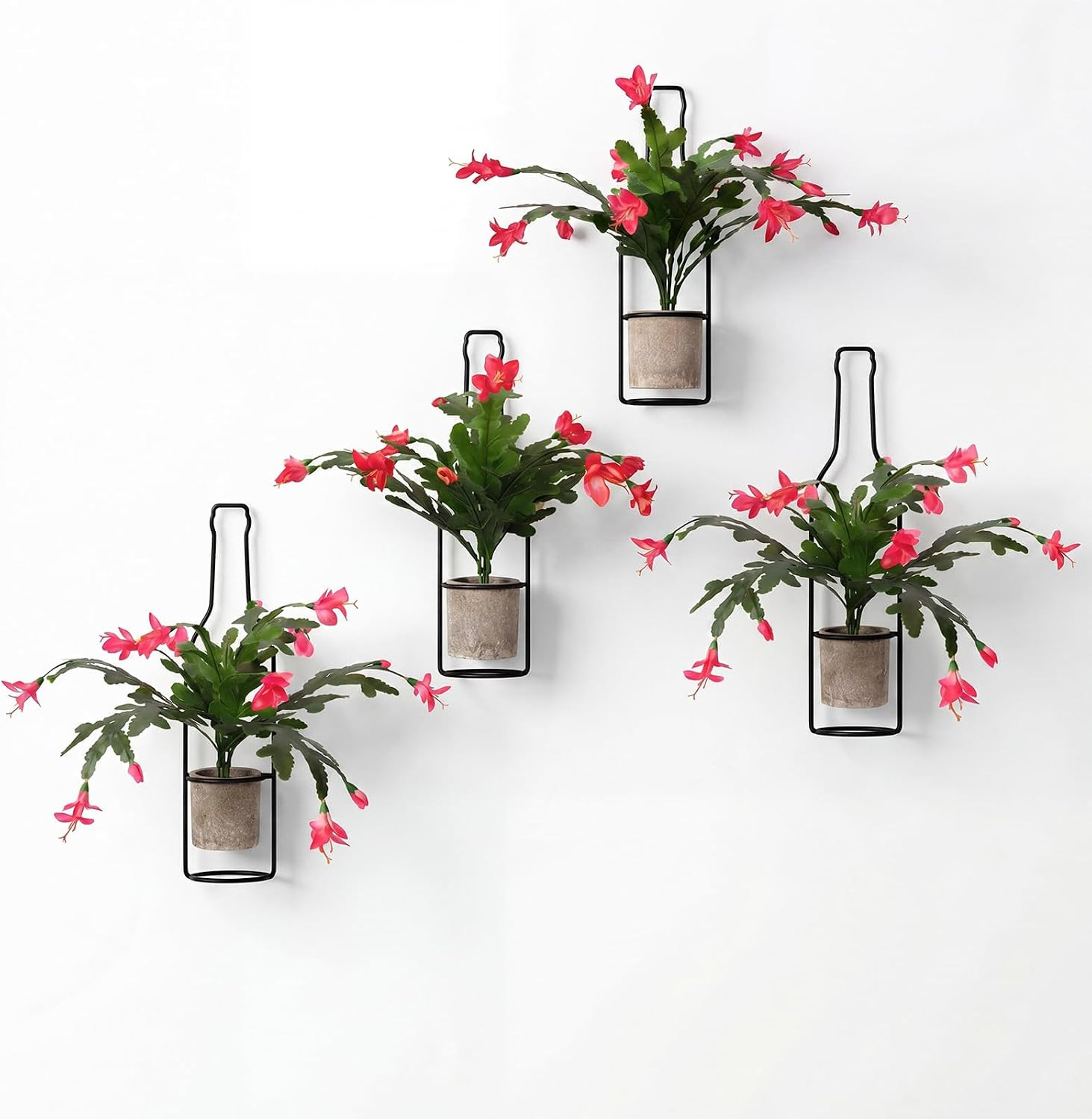 6 Pack Pink Artificial Christmas Cactus Flowers for Home & Office Decor
