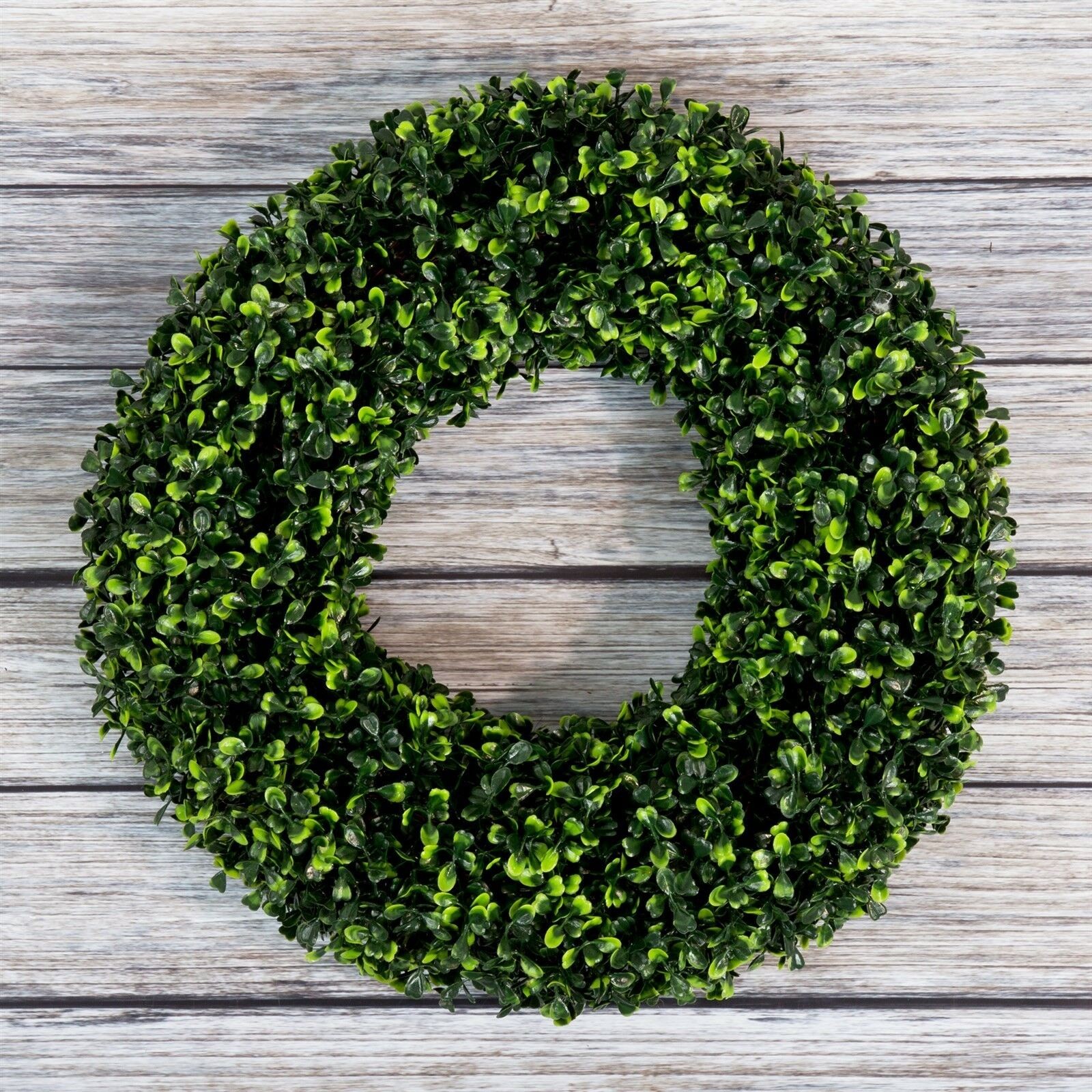 Pure Garden 16 Inch Boxwood Wreath Indoor Outdoor Artificial