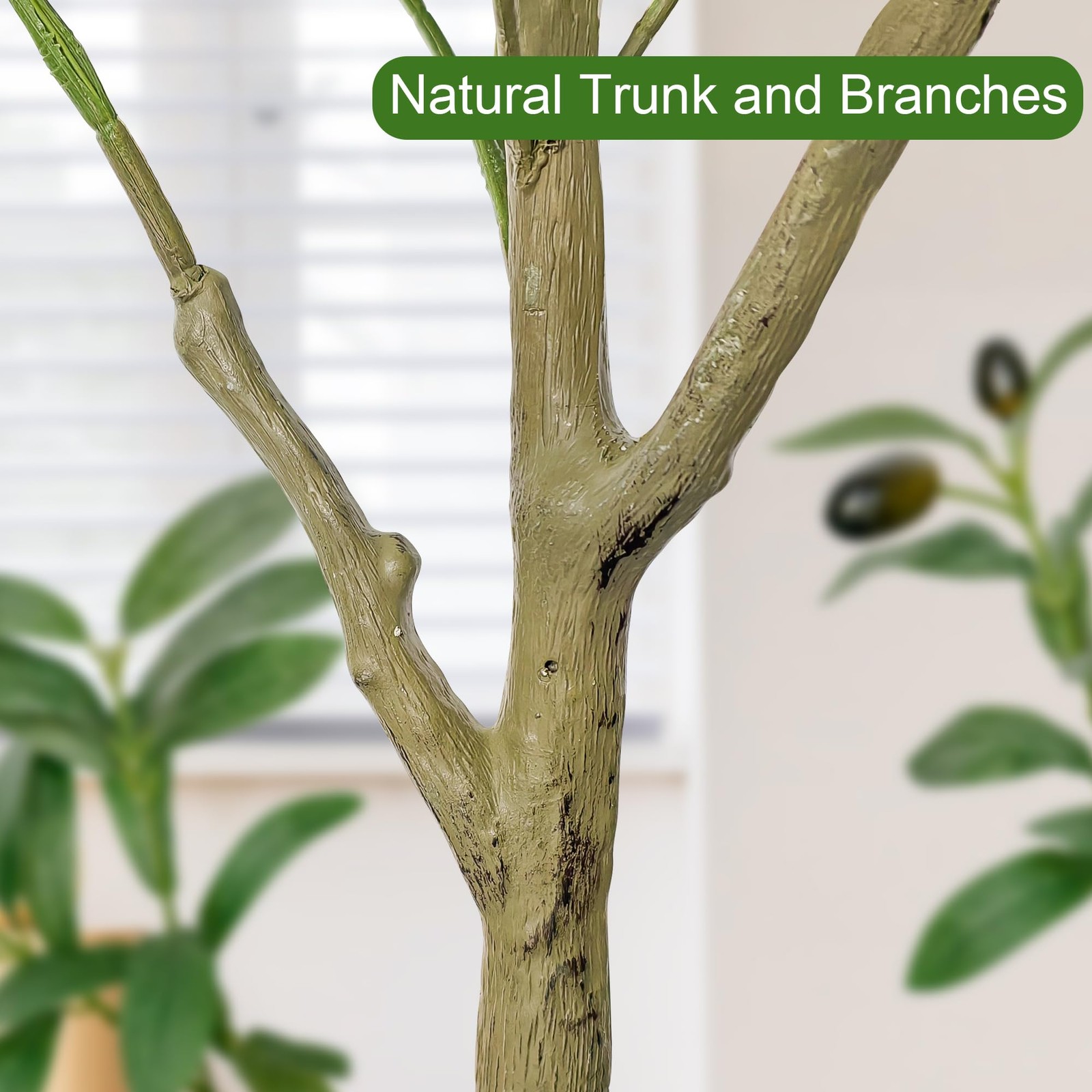 TENNOLA 4 FT Olive Trees Artificial Indoor, Faux Tree 3ft 11in, Green