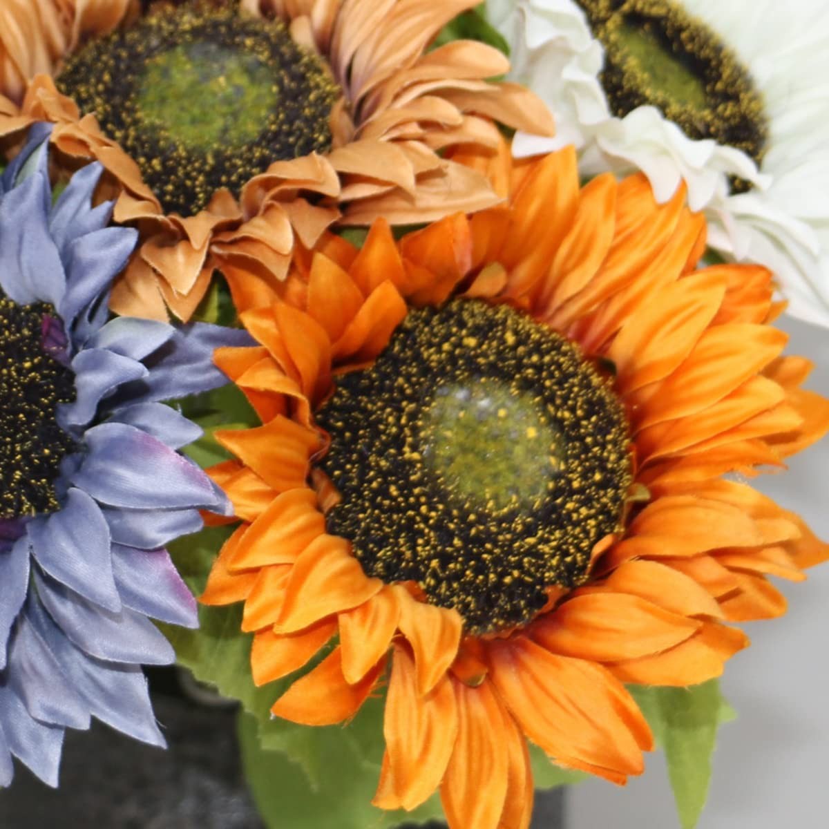 Long Stem Artificial Sunflower for Tall Vase, Silk Fake Fall Sunflowers for H…
