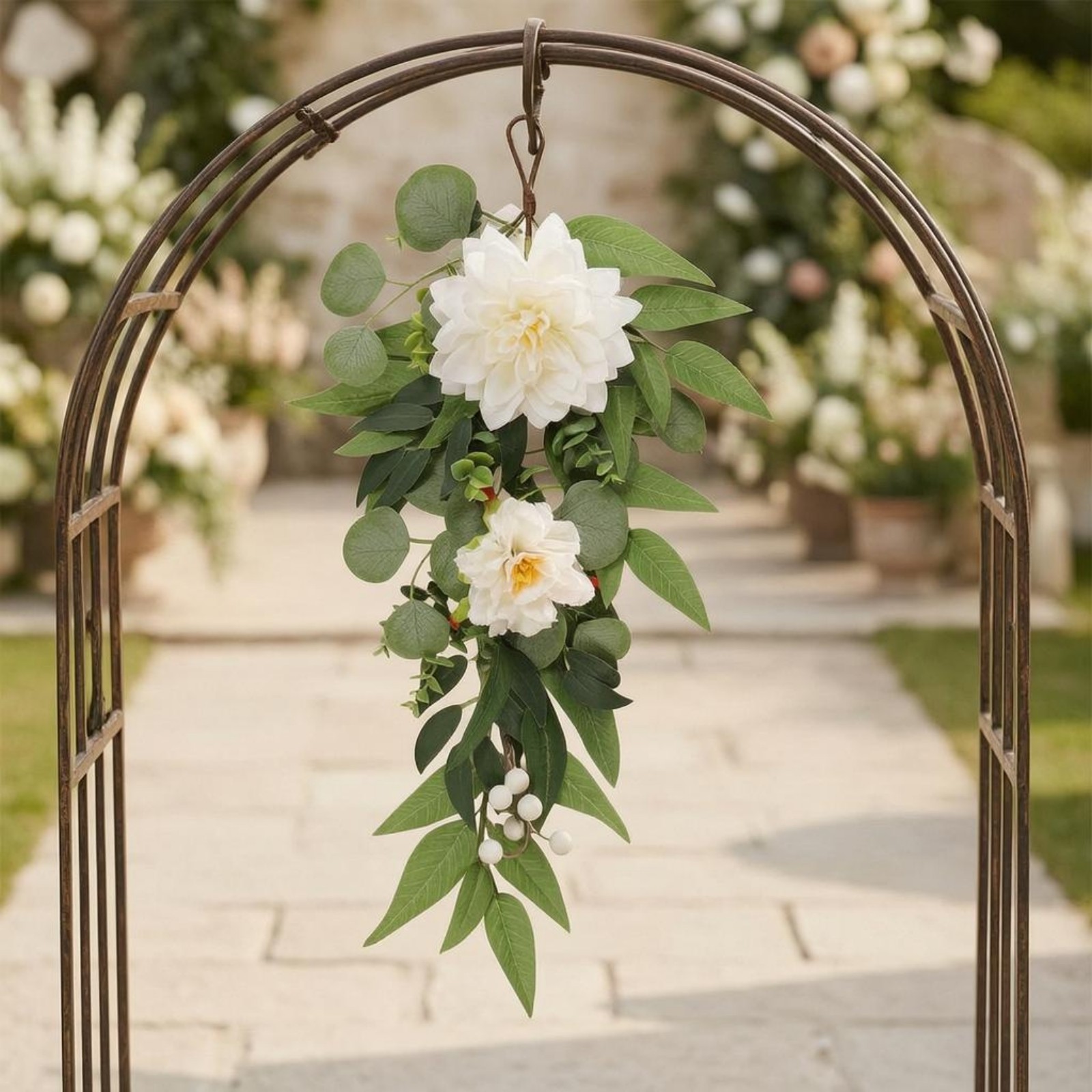 Hanging Floral Decoration Textile and Synthetic Material Artificial Flower Door