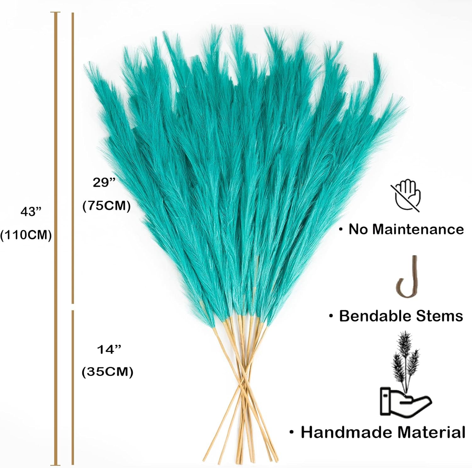 43-inch/110-centimeter artificial pampas grass decoration (green)