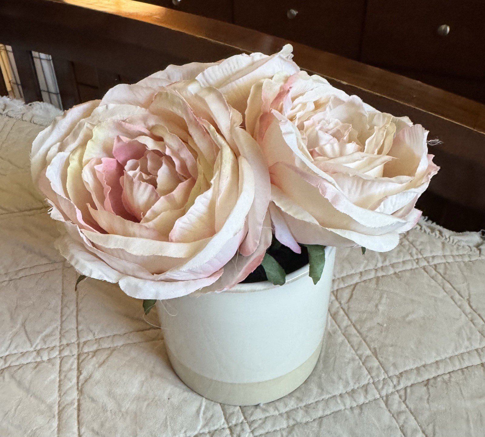 Floral Decor In Ceramic Pot- NEW