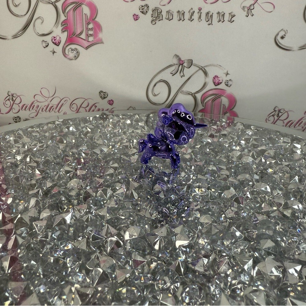 Tokidoki action figurine chrome purple Glossy Purple Glass Unicorn Figurine