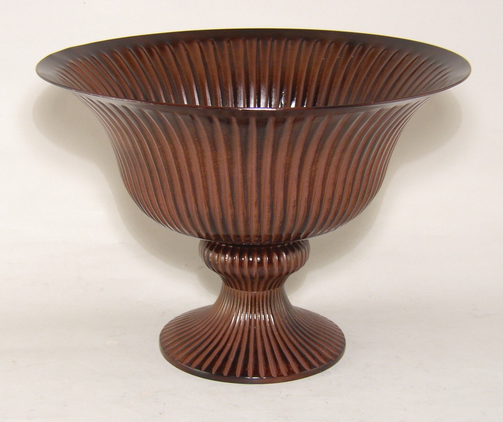 Compote Bowl Revere 12″D 8.5″Hi Bronze Patina on Aluminum Fluted Pedestal Base