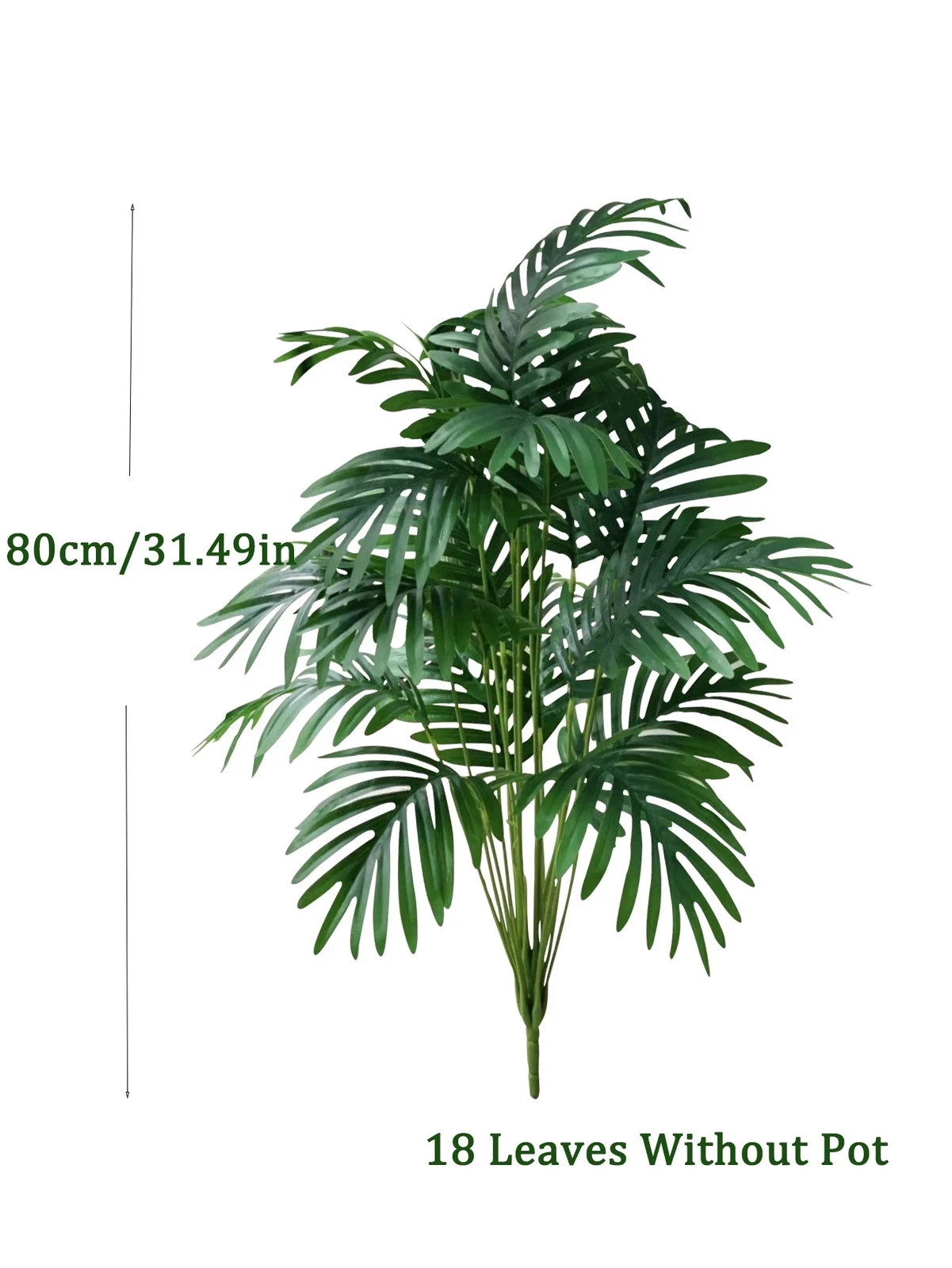 70-80cm Large Artificial Palm Tree Tropical Green Leaves Fake Plants Plastic…