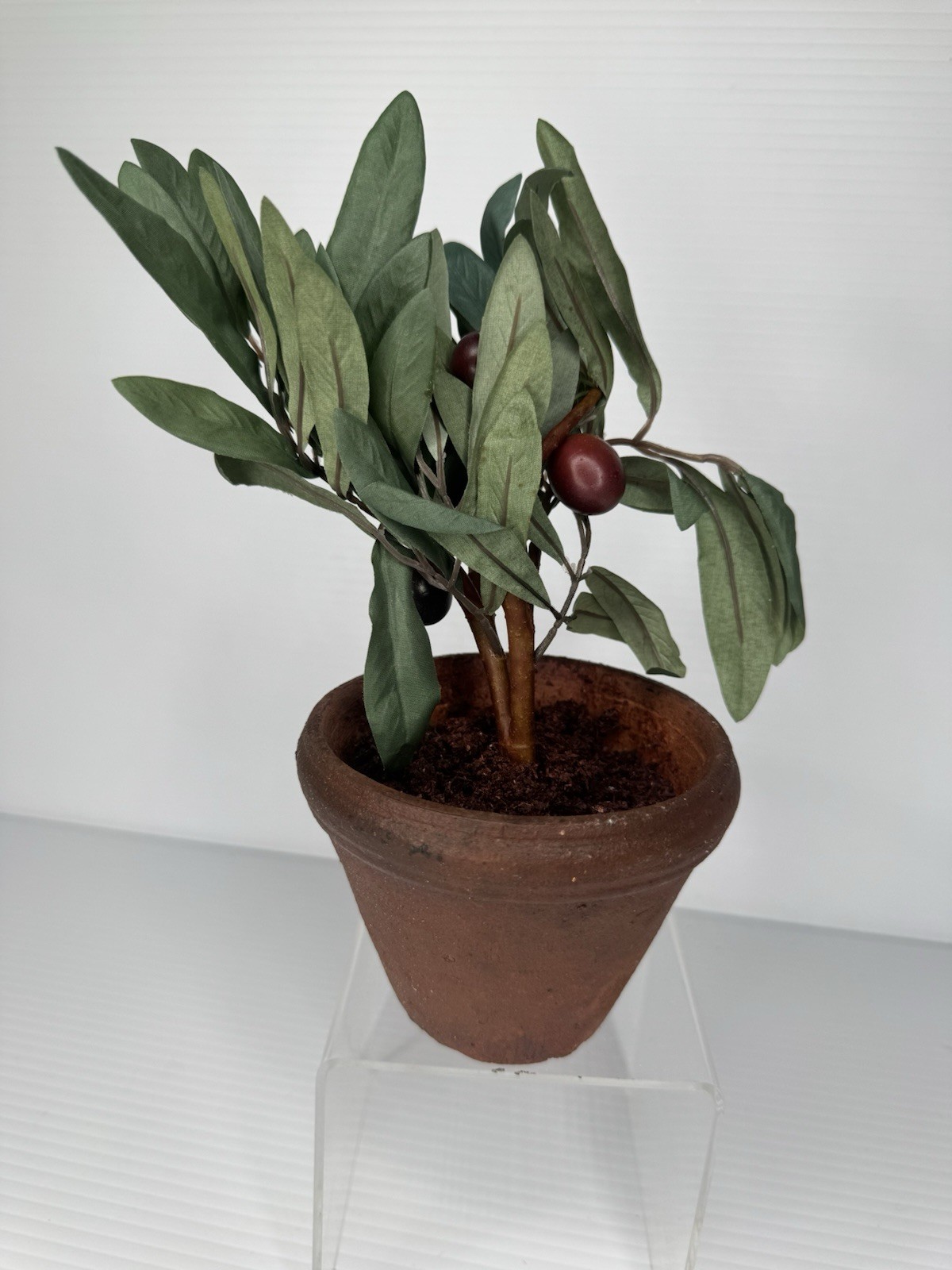 8” Artificial Olive Tree in Terra Cotta Pot Faux Plant Mediterranean Decor