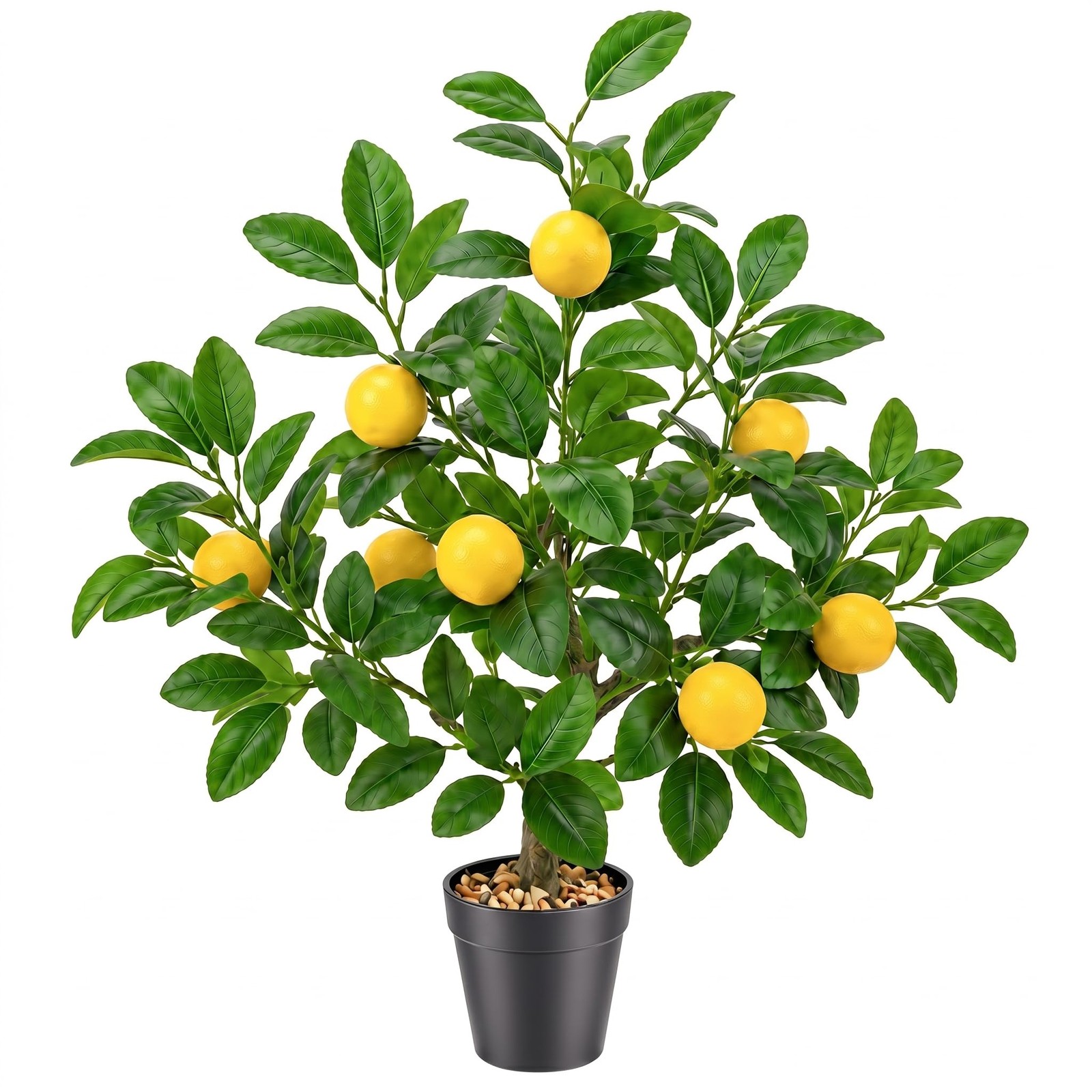 20″ Artificial Yellow Lemon Tree Fake House Green Plant Fruits Decoration wit…