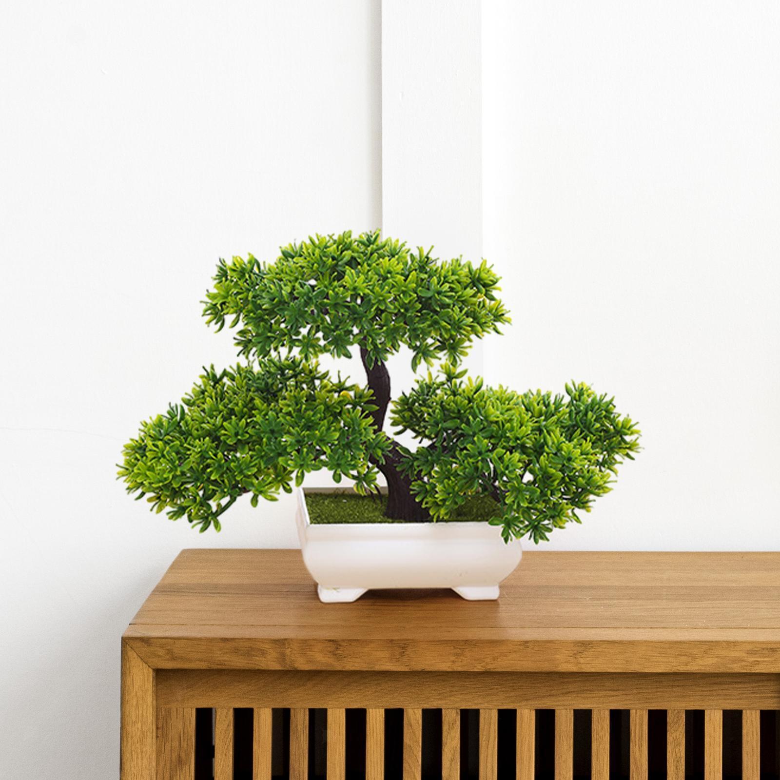 Pot Japanese Pine Faux Realistic Bonsai with Artificial Tree Potted Plants Tree