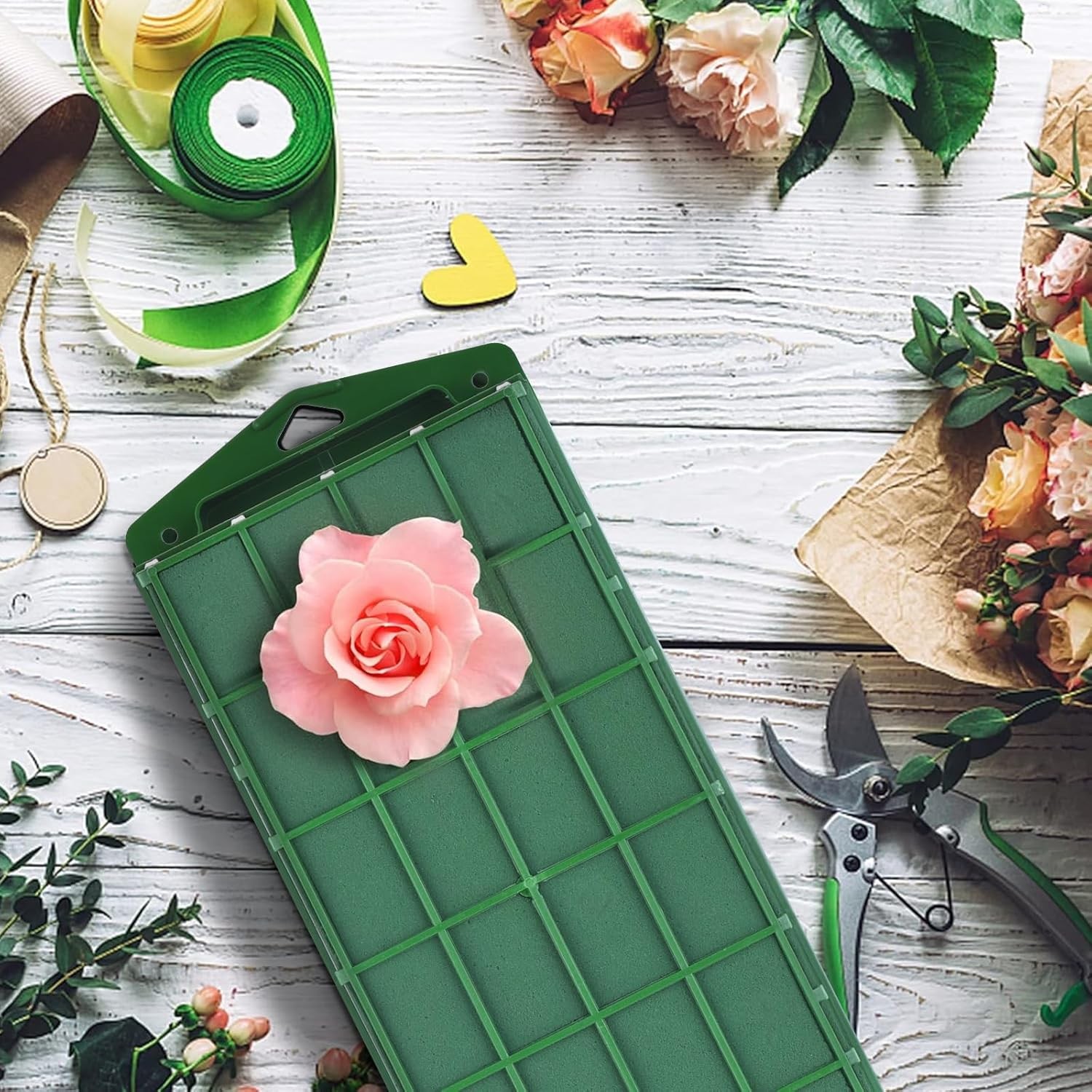 2 Pcs Floral Foam Cage Fresh & Artificial Flowers Dry & Wet Rectangle Flower