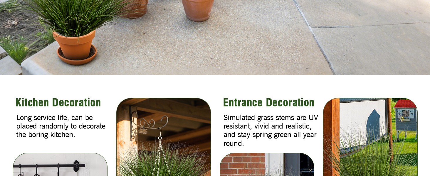 24PCS Fake Plants Artificial Wheat Grass Greenery Plastic Plants Fake Grass
