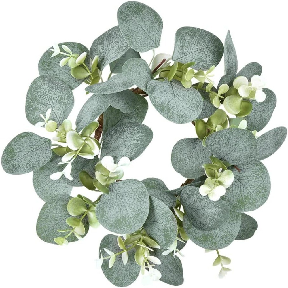 Faux Eucalyptus Kitchen Cabinet Greenery Wreath Farmhouse Decor for Door Wall