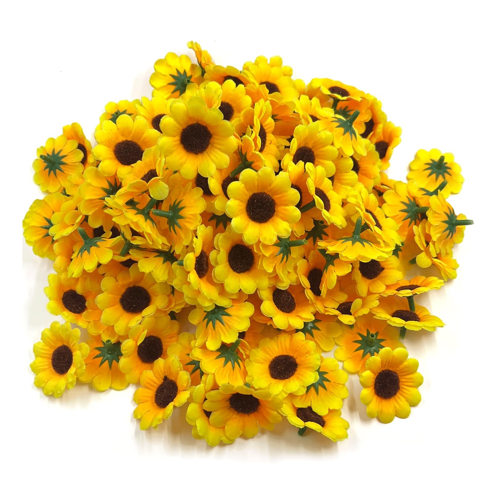 Mimalexin 150PCS Artificial Sunflowers, Mini Fabric Flower Heads, Mini Fake D…