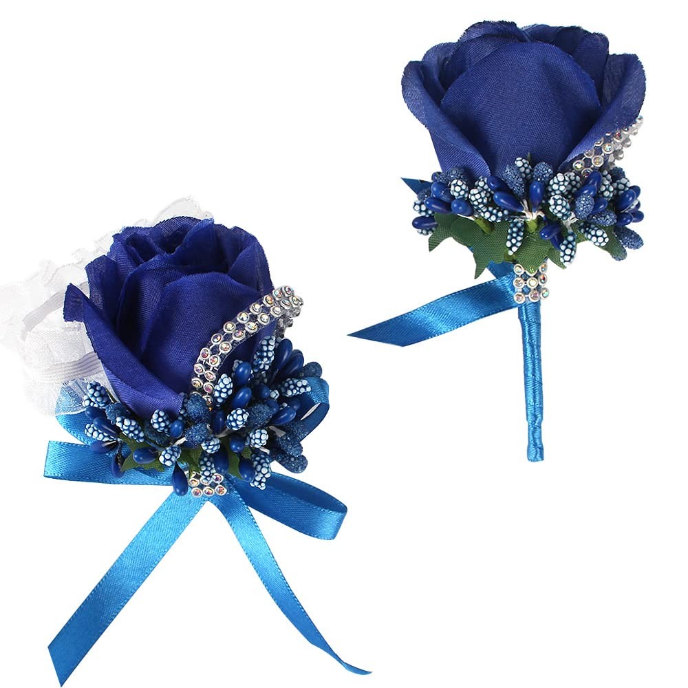 WANLIAN Rose Wrist Corsage Bridesmaid Corsage and Boutonniere Set for Wedding…