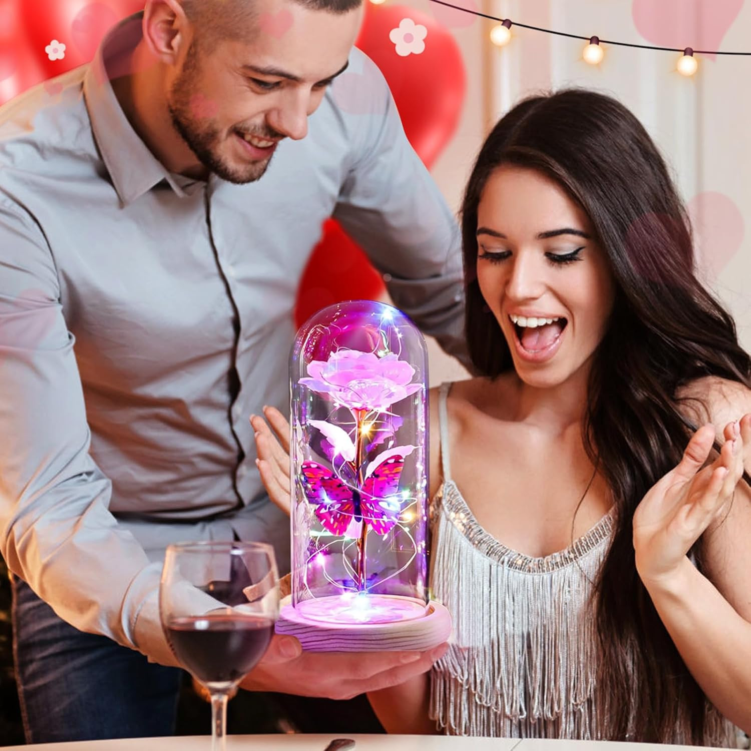 Rosas de cristal de galaxia regalos de cumpleanos para mujeres para mama abuela