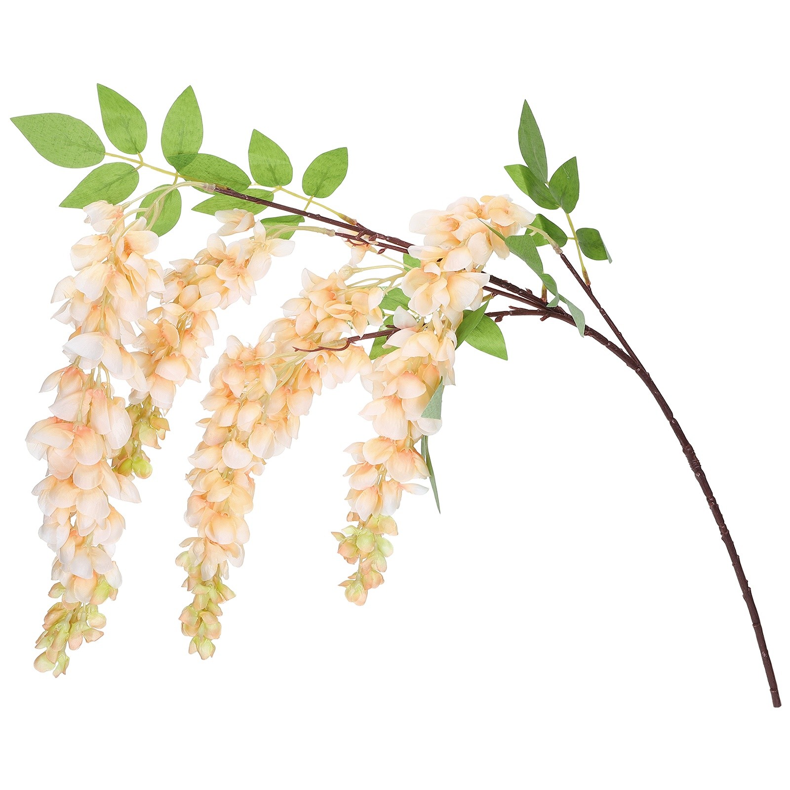 Artificial Wisteria Hanging Flowers 3.9 ft Fake Hanging Floral Champagne