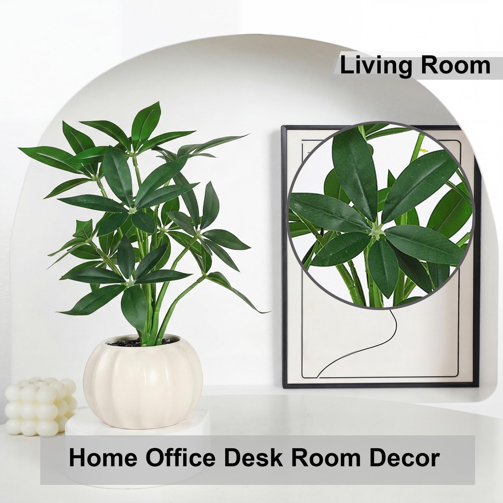 Artificial Plants Stems with Vase, 9.1” Fake Plants for Home Decor, Coffee Ta…