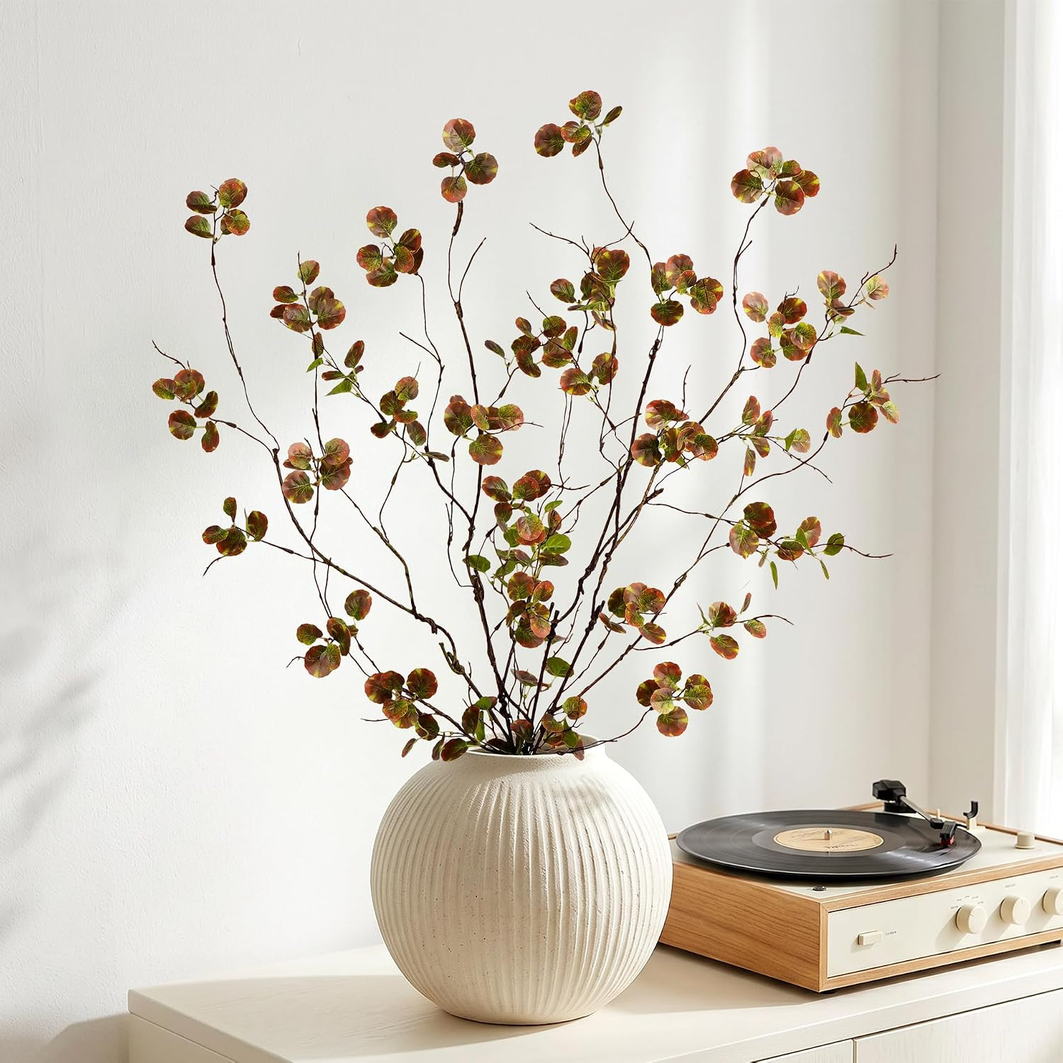 Artificial Eucalyptus Stems for Vase 4PC – 36 Inch Fake Plant Branches for Indoo
