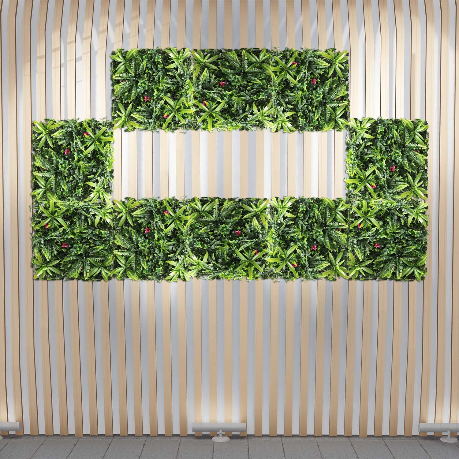 20″x20″ Artificial Faux #7 3D Mixed Panel Leaf Privacy Fence Screen Decor Hedge