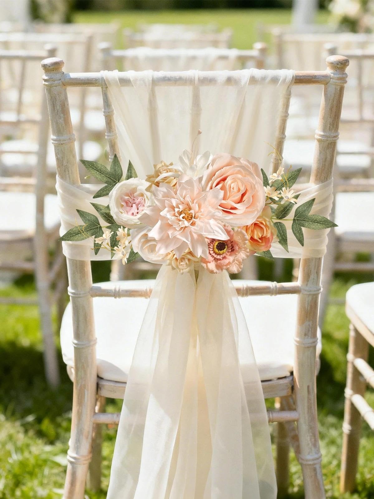Artificial Flowers,Champagne White Pink Silk Fake Flowers for DIY Wedding Bri…