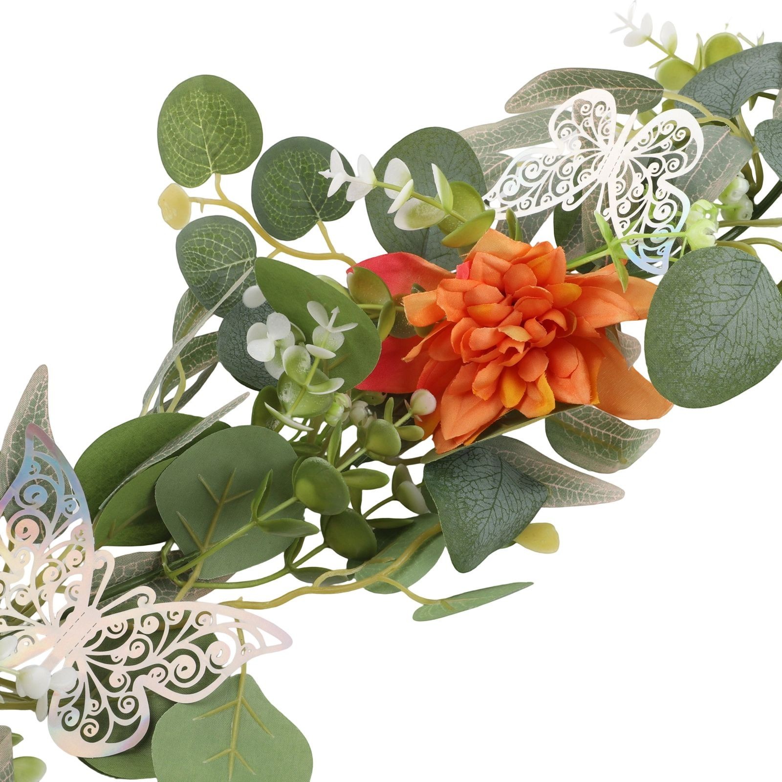 180cm Artificial Flower Garland with Decorative Butterflies for Events