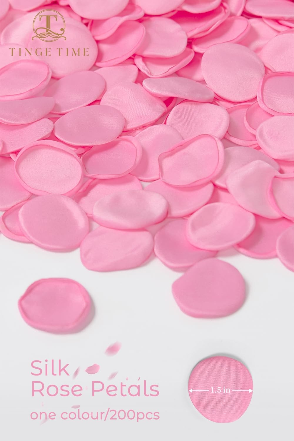 TINGE TIME 200pcs Silk Rose Petals Pink Flower Petals for Wedding, Flower Gir…