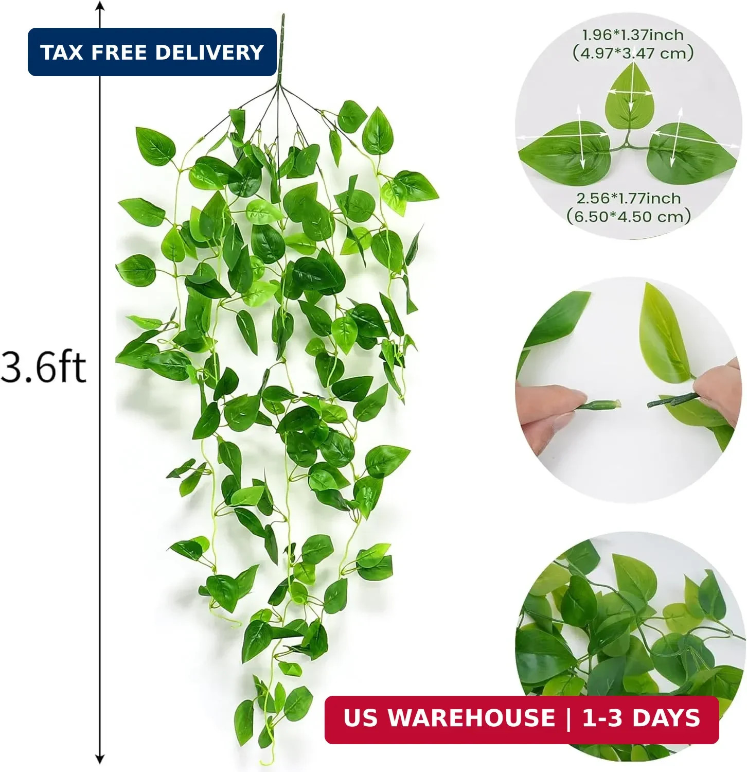Fake Hanging Plants 2pcs Artificial Hanging Plant for Indoor Outdoor Faux Pothos